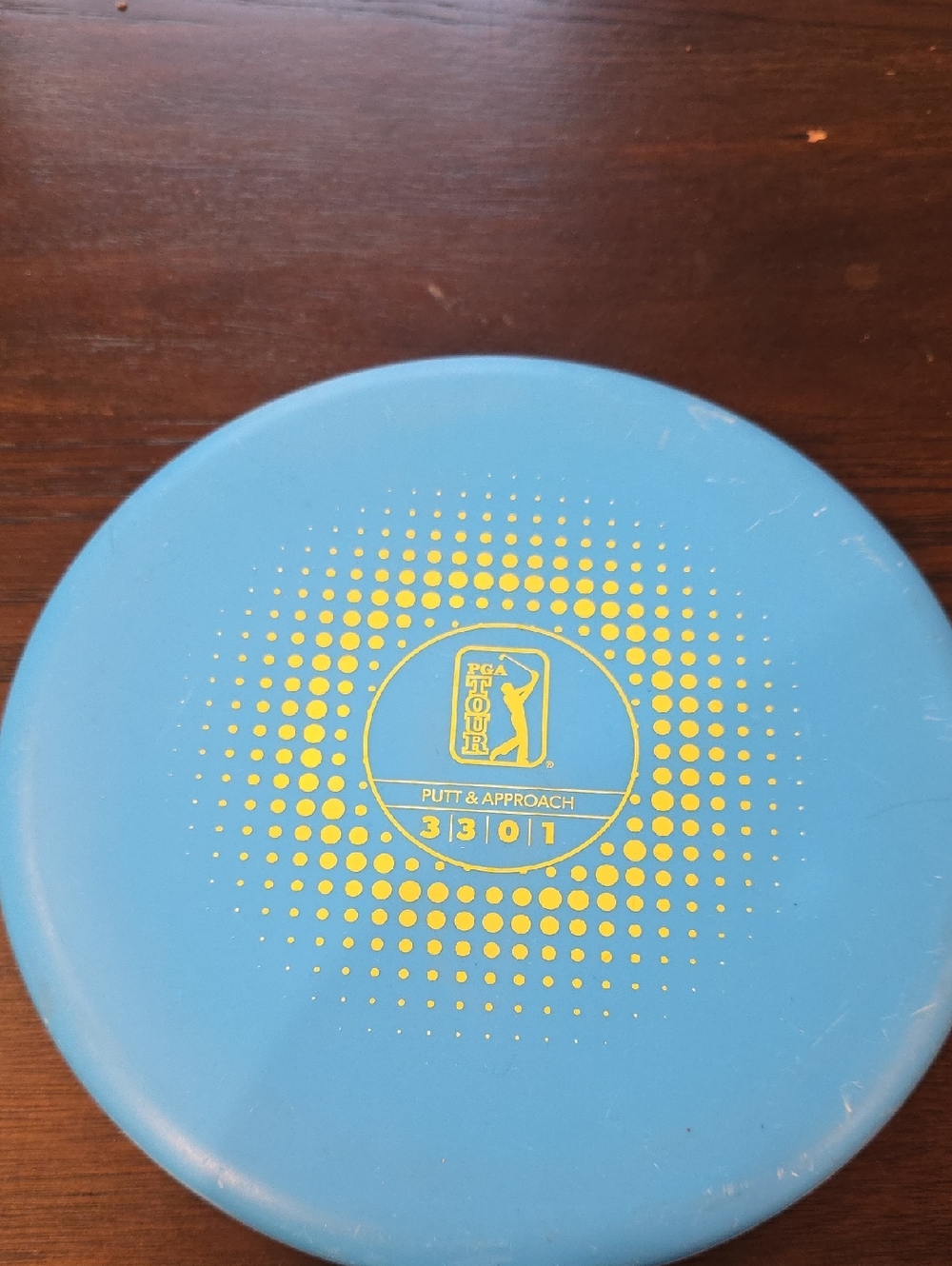 PGA Tour Light Blue Disc with Yellow Logo